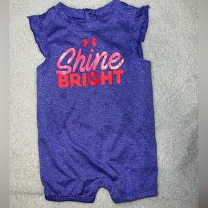 Baby girl 3-6 months Under Armour Onesie, purple heat gear,